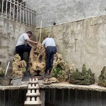 福州室外室內公園魚池假山製作吸水石盆景批發